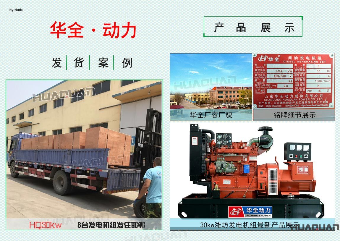 邯鄲客戶在華全采購8臺30kw發(fā)電機(jī)組于5月14日成功出廠