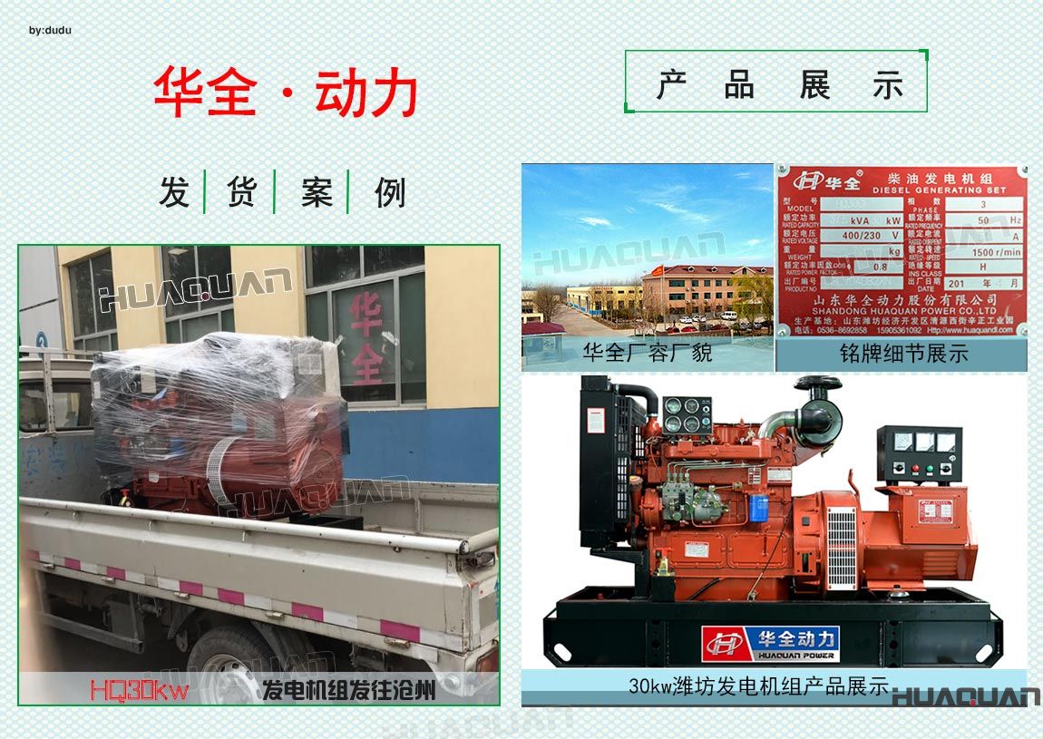 華全動力30kw發(fā)電機組于6月24日發(fā)往滄州