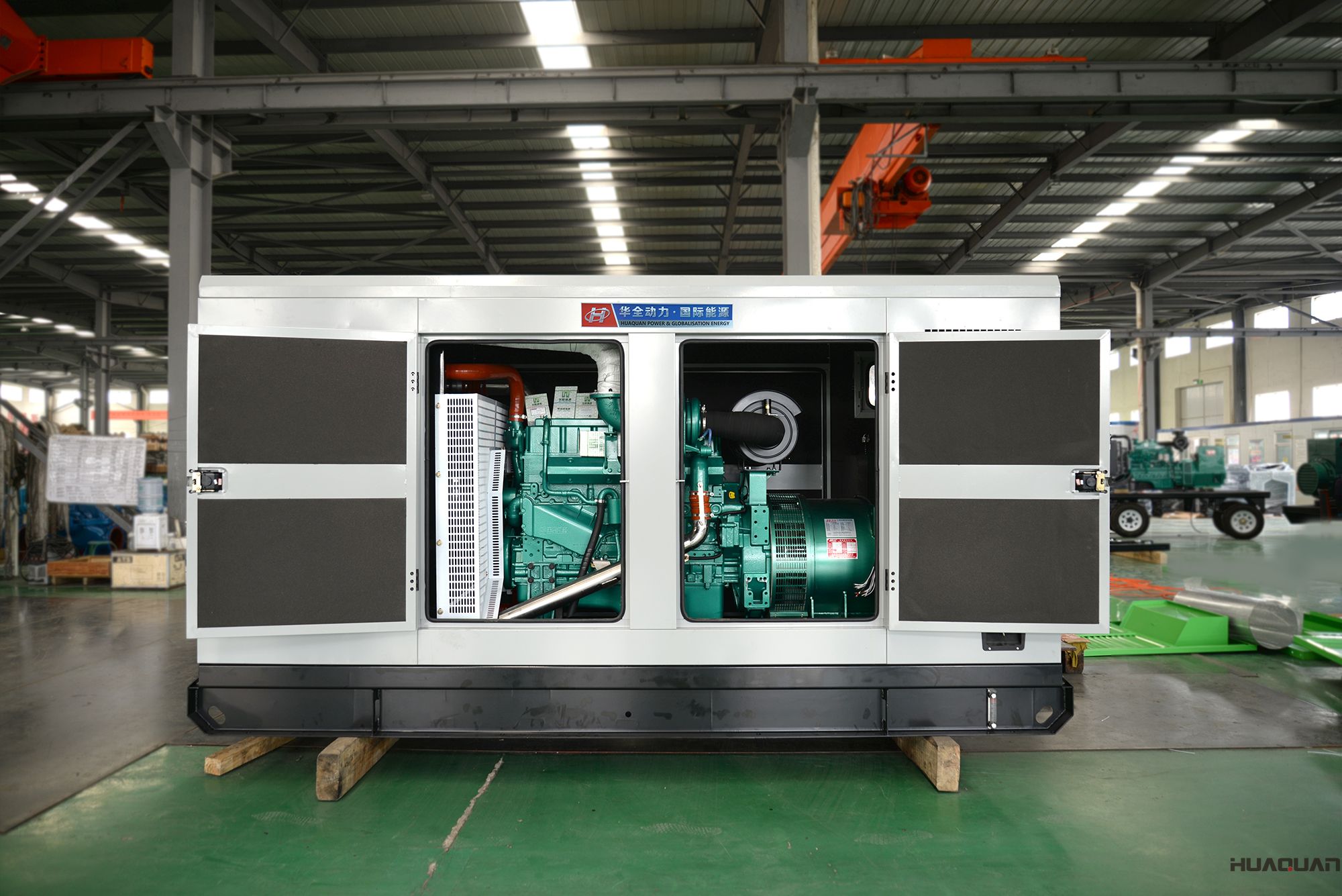 2018年4月12日華全動力250kw靜音箱發電機組發往湖北