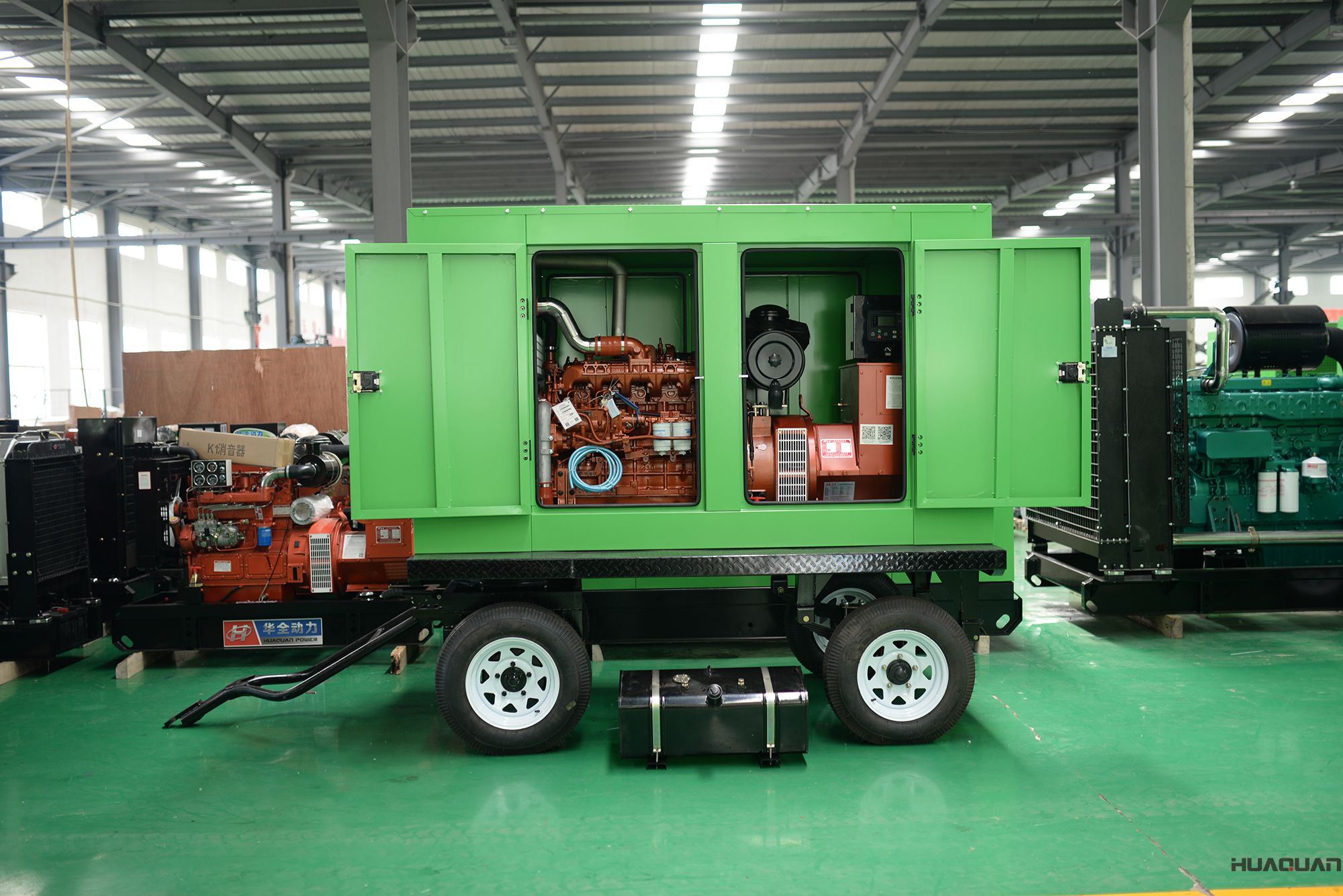 4月18日華全動力100kw移動拖車（含棚）發電機組發往濱州